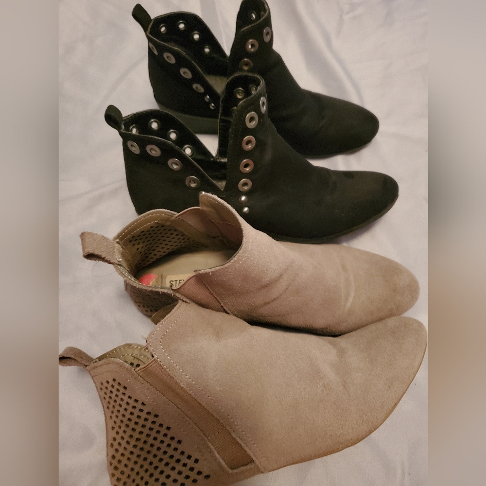 2 Pair Women's Ankle Booties Bundle, Size: 6.5